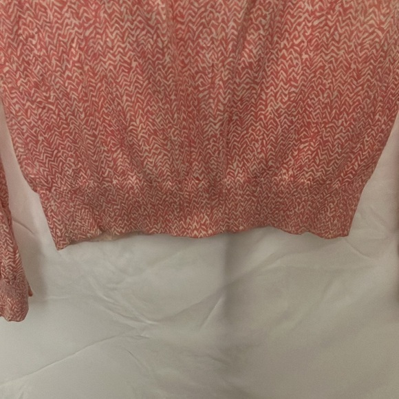 Banana Republic: Pink/Cream cardigan sweater- abstract pattern- lightweight- M - Picture 11 of 16